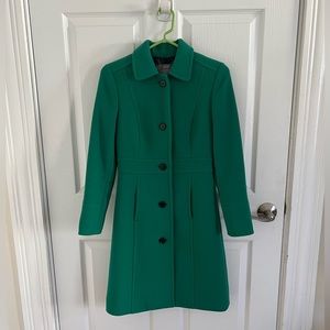 Green JCrew long pea coat in great condition.
